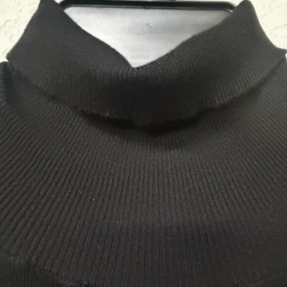 NWOT Zara Knit Mock Neck Classic Black Pullover Sweater - Picture 6 of 9